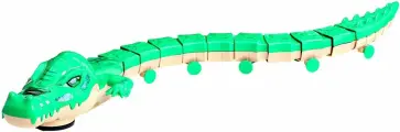 Интерактивная игрушка Животное. Аллигатор, 11 подвижных деталей, со световыми эффектами, работает от батареек, детская игрушка-фигурка, цвет зелёный