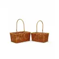 Набор корзин 2 шт 23х11х13 26х17х15 см ручка h=18/18 см металл каркас 10913271