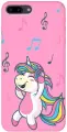 Силиконовый чехол на Apple iPhone 8 Plus / 7 Plus / Эпл Айфон 7 Плюс / 8 Плюс с рисунком Musical Unicorn Soft Touch розовый