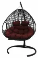 Подвесное кресло черное M-group Для двоих люкс бордовая подушка