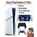 Sony PlayStation 5 Slim, с дисководом, +Portal белый + 2й Черный геймпад PS5