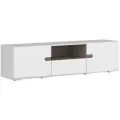 Коллекция Ультра Тумба ТВ №1 Белый/Белый гл. (фасады МДФ глянец, для телевизора, с полками, с ящиками, напольная)