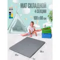 Мат спортивный гимнастический 100 х 80 х 5 складной (4 секции) графит