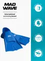 Ласты MAD WAVE Flippers, с закрытой пяткой, короткие, цвет синий, размер 3XS (25-29)