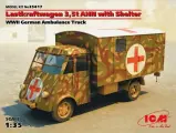 35417 ICM Германский санитарный автомобиль Lastkraftwagen 3.5 t AHN with Shelter Масштаб 1/35