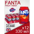 Fanta Fruit Twist, 0.33 л, 12 шт, банка (газированный напиток Фанта Фруктовый твист, жб, Великобритания)