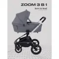 Коляска для новорожденных 3 в 1 MOWBaby ZOOM Next RA087 Silver Grey
