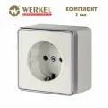 Розетка накладная с заземлением Werkel Gallant W5071003 слоновая кость, IP20 - комплект 3 шт.