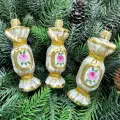 Irena-Co Набор елочных игрушек, стекло Три конфеты Версаль - 9,5х3х3