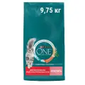 Корм сухой для взрослых кошек PURINA ONE с лососем, для стерилизованных, 9,75кг