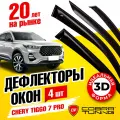 Дефлекторы боковых окон для Chery Tiggo 7 Pro, Max (Чери Тигго 7 Про, Макс) 2020-2025, Xcite X-Cross 7 (Иксайт Икс-кросс) 2024, Tenet T7 (Тенет Т7) 2025, ветровики на двери автомобиля, Cobra Tuning