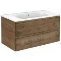 Тумба с раковиной из искусственного камня Vincea Vico 1000 цвет V.Oak, белый