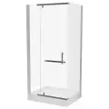 Душевое ограждение 120*90 см. Arena Square 120*90 из закаленного стекла 8 мм. с распашной дверью. Профиль и аксессуары хром (без поддона)