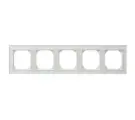 LIREGUS Рамка Пятиместная Стекло Белое Матовое (Универсальный Монтаж) LIREGUS EPSILON