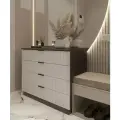 Комод Аквамарин Венеция, венге/белый ЛДСП/МДФ, 4 ящика, шариковые направляющие