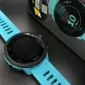 Смарт часы Garmin Forerunner 55, GPS, с черным безелем и силиконовым цвета аква ремешком (010-02562-12)
