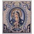 Набор для вышивания хрустальными бусинами и настоящими камнями, Образа в каменьях, Икона Божия Матерь Умиление - 2 (жемчуг Майорика)