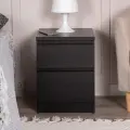 Тумба прикроватная ГУД лакк Кастор, 2 ящика, 39.6 х 37.3 х 49.2 см, черно-коричневая, дуб венге