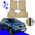 Автомобильные коврики EVA/ЕВА/ЭВА для Kia Sportage 3 III (SL) / Киа Спортейдж 3 III (СЛ) 2010-2016 бежевый черный