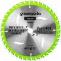 Пильный диск по дереву для циркулярной пилы GREENWORKS 184x1.75/1.13x20 мм 40T