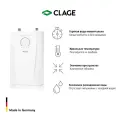 Проточный водонагреватель Clage CEX 11/13 U, электронный, настенный, 11/13.5кВт, белый, верхняя подводка, 380В