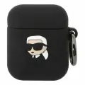 Karl Lagerfeld силиконовый чехол с кольцом для Airpods 1/2, NFT 3D Karl черный