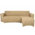 Чехол на диван угловой с оттоманкой справа, цвет Какао