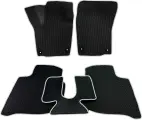 ЭВА коврики для Skoda Rapid 2 (2020-2022), Черные соты с серебристым кантом, 5 шт