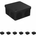 Коробка распределительная Промрукав 100x100x50 квадратная 8 вводов для открытого монтажа IP66 черный (комплект из 6 шт)