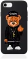 Черный силиконовый чехол для iPhone 7/8/SE2020 Мишка Compton для Айфон 7/8/СЕ2020
