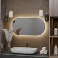 Зеркало в ванную с подсветкой настенное Alias Олимпия 55*100 с нейтральной LED-подсветкой, сенсорная кнопка