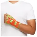 ORLETT Х0041412 Детский лучезапястный ортез удлиненный Orlett WRS-302 (P) (L / Левый / Ярко-зеленый с элементами оранжевого)