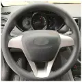 Накладка из натуральной кожи Кожа рулит на руль LADA Vesta I (2015-н. в.), LADA Xray I (2015-н. в.), LADA Granta I(2022-н. в.), черная, для руля без штатной накладки