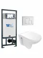 Комплект унитаза с инсталляцией WeltWasser MARBERG 507 + BAARBACH 004 GL-WT + MAR 507 SE GL-WT, кнопка белая