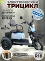 Электротрицикл трехместный Extreme Sport, R16, 50 км/ч, на 50 км, голубой