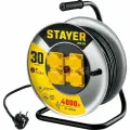 Удлинитель силовой на стальной катушке STAYER PRO-325, КГ, 3 х 2.5 мм2, 30 м, 4000 Вт, IP44, арт. 55076-30_z01
