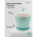 Горшок Вещицы с поддоном BH-24, 1.4 л, 14.5x14 см, голубой