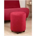Пуфик круглый йокки для туалетного столика, в прихожую, на балкон, в пвз, велюр красный