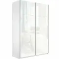 Шкаф-купе 2-х дв. Прайм 1600 (2дв. Стекло белое/ Белый снег) Ц0047983