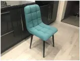 Стул для кухни обеденный, бирюзовый, мягкий