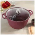 Кастрюля KUKMARA Trendy style, 6 л, стеклянная крышка, антипригарное покрытие, бордовый
