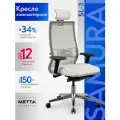 Метта. Кресло компьютерное Samurai SL-3, Cетка/Экокожа, Синхромеханизм, Молочный