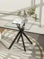 Журнальный столик JZQ8500-B, 45 x 45 x 52 см, закаленное стекло / металл