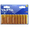 Батарейки АА VARTA LONGLIFE пальчиковые щелочные 20 штук