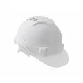 Каска защитная Европласт с пластиковым оголовьем (КАС103), цвет белый