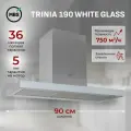 Кухонная вытяжка MBS TRINIA 190 WHITE GLASS/90 см/производительность 750м3/ч, низкий уровень шума.