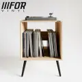 Тумба FORVINYL, для виниловых дисков, бежевая, ЛДСП, металл, 75x50x40 см