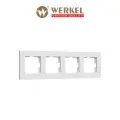 Рамка на 4 поста Werkel Slab W0042961, поликарбонат, цвет белый soft
