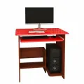 Компьютерный стол Фрезия-51 итальянский орех / красный глянец 80х74х63 см, цвет на заказ