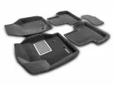 Коврики текстильные 3D Euromat для Volvo XC90 (2002-2014) / 3Д Евромат Вольво ХС90, с металлическим подпятником, темносерые